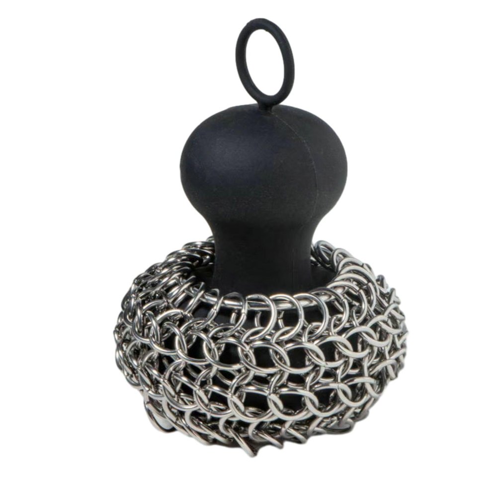 AENZA Stainless Steel Silicone Ball Brush, Pot and Bowl Ring Net, Metal Cup Brush Net, Silicone Ball Brush, Kitchen Cleaning Products