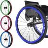 UiiLo Wheelchair Push Wheel Covers,Pair of 24 Inch Silicone Wheelchair Push Rim Covers - Wear-Resistant Hand Push Protective Cover and Practical Wheelchair Accessories. (Color : Blue, Size : 24in) view 1