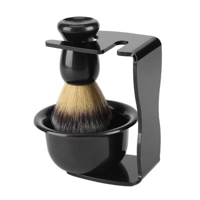 3 PCS Professional Men Shaving Brush Stand Holder Bowl Set, Small Size, Keepsand Brush Dry, Strong Structure for Easy Taking and Putting, PlasticHolder, Creates a Wonderful