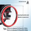 Wheelchair Push Wheel Covers,24inch Silicone Wheelchair Push Rim Covers, Non-Slip Wear-Resistant Hand Push Cover, Wheelchair Handrim Covers, Wheelchair Rear Wheel Cover for Improve Grip and Traction ( view 3