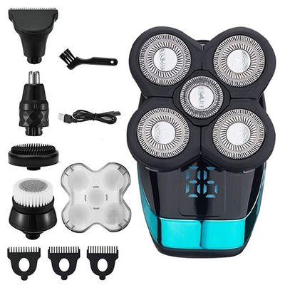Electric Razor for Men, 5 in 1 Electric Shaver Rechargeable Electric Razor for Men Beard Razor Wet-Dry Dual Use Waterproof LCD Display Shaving Machine