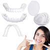 Dazzluxe Silicone Dentures Temporary Whitening Fake Teeth, Instant Perfect Smile Veneers Teeth Cosmetic, Upper & Lower False Teeth Veneers for Men Women Cover Missing Teeth - 2 Pairs view 1