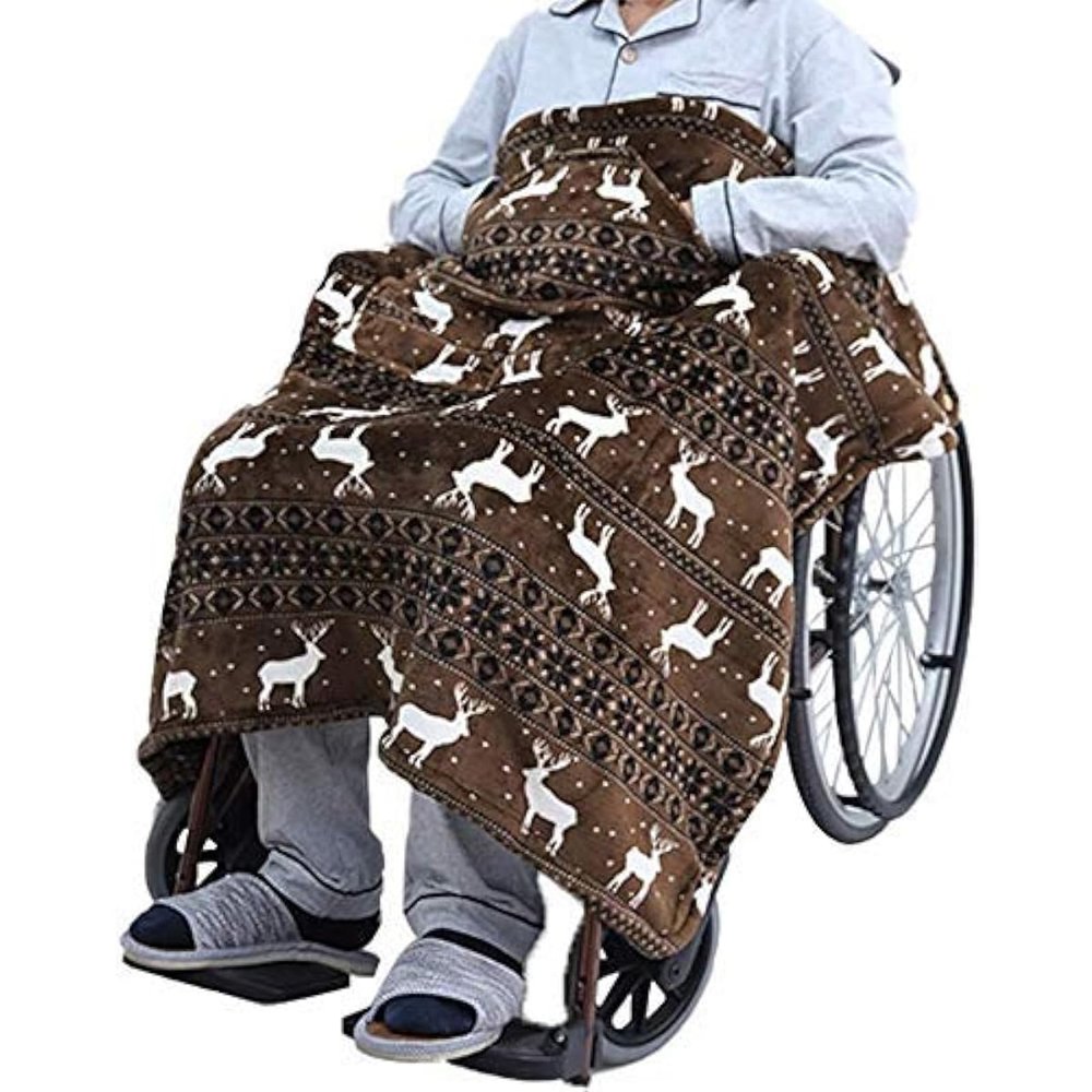 Dremdo Wheelchair Warm Keep Cover Wheelchair Warmer Cover Blanket, Legs Protection Cover Wheel Mobility Scooter Leg Warm Keep, Mobility Scooter And Electric Scooter Blanket,Brown