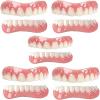 LXURY Silicone Dentures for Men Women Cosmetic Veneer Instant Smiling Teeth Upper and Lower Matching Comfort Fit Dental Prostheses Set for Toothless Teeth Regaining Smile,01,5PCS view 1