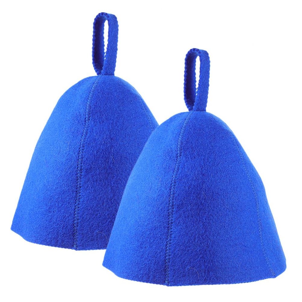 Happyyami 2pcs Wool Felt Shower Cap Absorbent Sauna Hat for Spa Household Bath Hat
