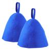 Happyyami 2pcs Wool Felt Shower Cap Absorbent Sauna Hat for Spa Household Bath Hat view 1