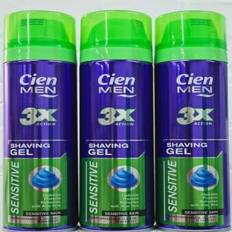 10x Cien | 3X Action Shaving Gel for Sensitive Skin | 2200mL Each