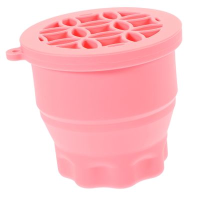 SKISUNO Makeup Brush Cleaner Silicone Foldable Cleaning Bowl for Makeup Brushes Lightweight Drying Rack for Beauty Use