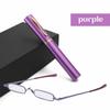 BILIZA Mini Compact Slim Reading Glasses,Blue Light Blocking Compact Readers,Metal Frame Eyeglasses for Men Women (Color : Purple, Size : 2.0X) view 2