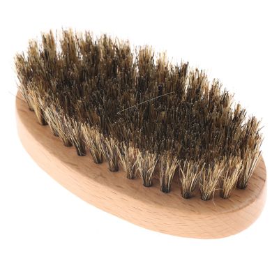 ANKROYU Men Face Hair Cleaninged Brush, Portable Hair Moustache Kit Moustache Oval Beard Shaving Massage Brush, Bristles to Soften Your Facial Hair
