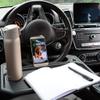 IkErna Car Pallet Non-Slip Frosted Surface Desk Water Cup Slot 42X28Cm/Black view 3