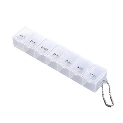 Pill Container 7 Day - Clear Travel Pill Organizer - Dustproof Medicine Organizer, Medication Organizer Storage for Fish Oils, Medicine Supplements, Storage Tedious