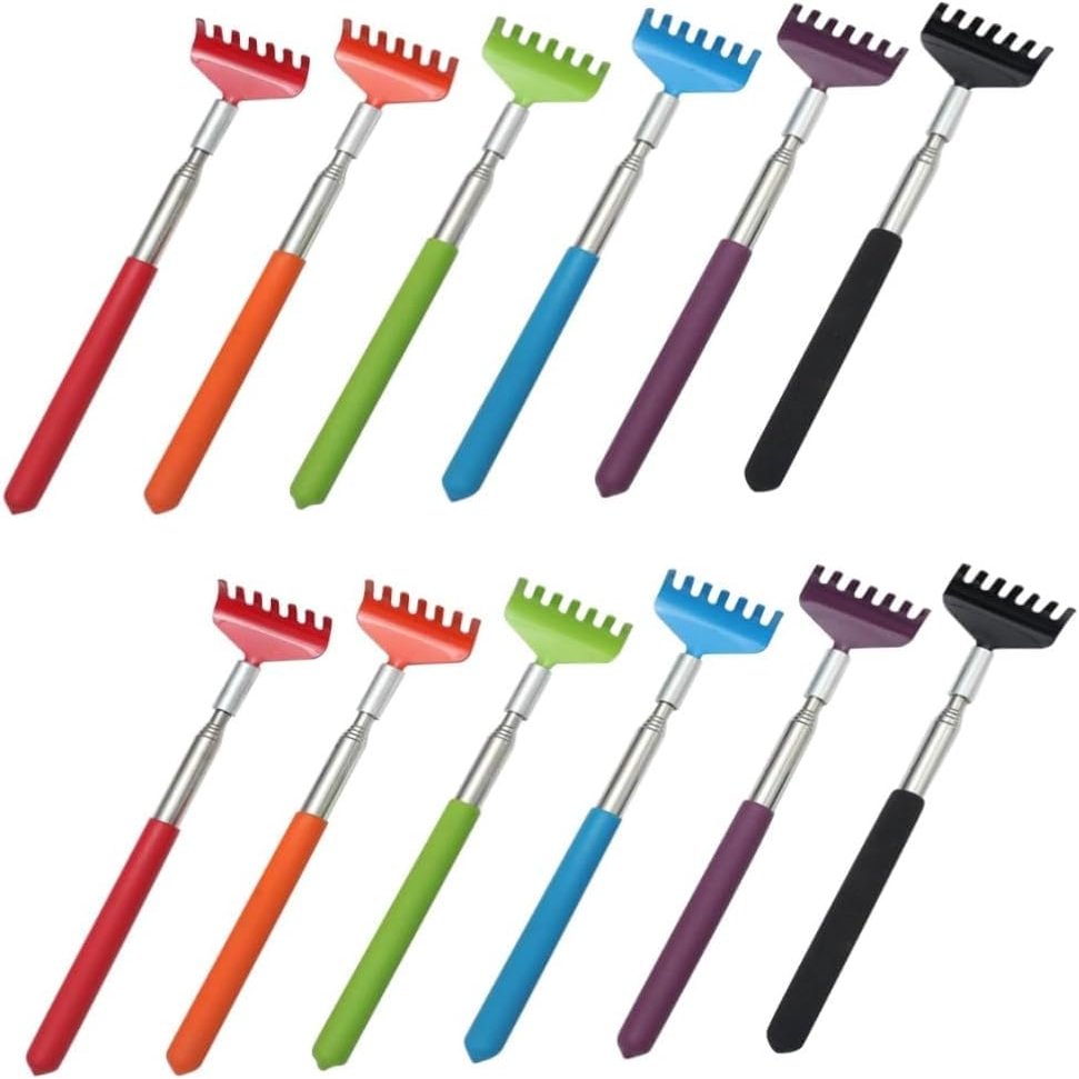 12 Pcs Adult Massager Portable Massager Claw Back Scratcher extendable Men Tools Retractable Stainless Steel Scratcher Back Scratching Tool Body Massager Pearlescent Blush Man/1175 (Color : As Shownx