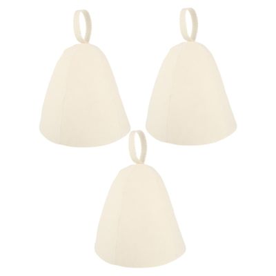 Angoily Sauna Hat Sauna Accessories for Women 3pcs Felt White Thickened Lightweight Heat Insulation Stylish and Portable for Family Travel Use