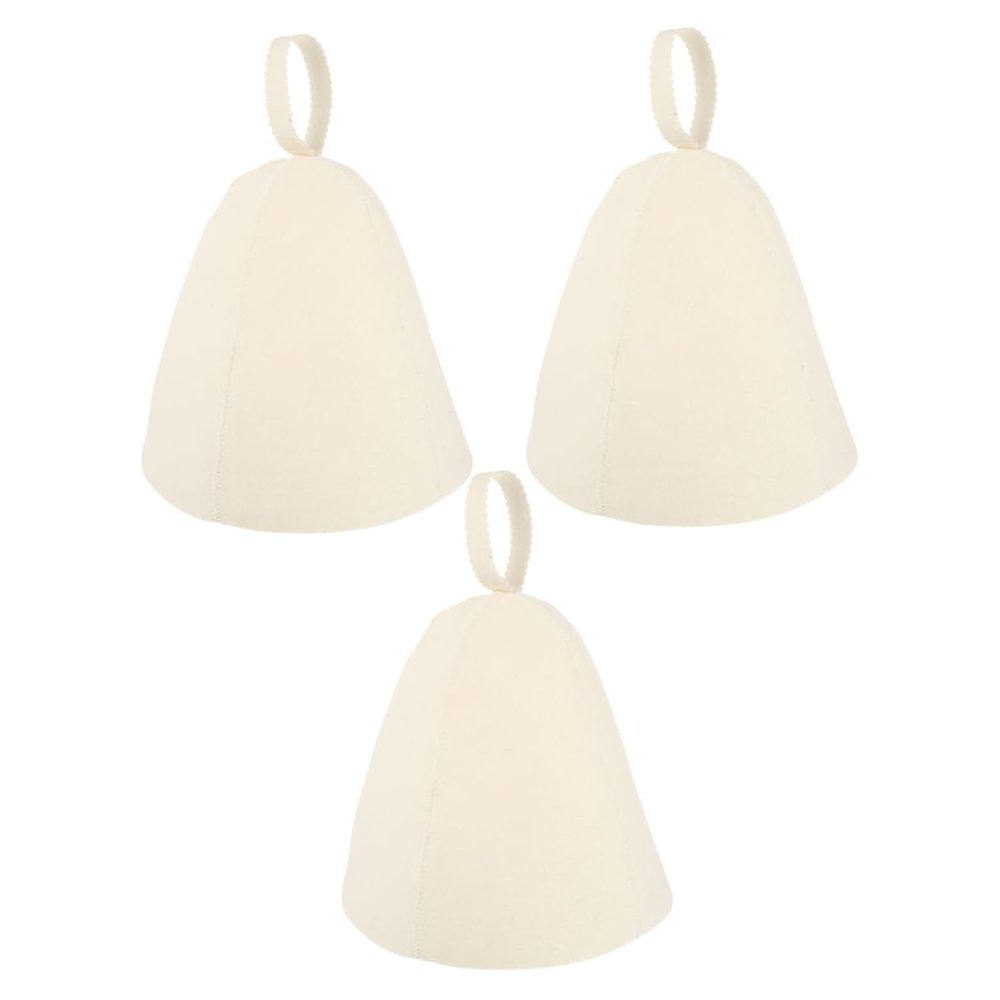 Angoily Sauna Hat Sauna Accessories for Women 3pcs Felt White Thickened Lightweight Heat Insulation Stylish and Portable for Family Travel Use