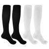 Jeffdad 2 Pairs Compression Socks for Women Men, 15-25mmHg Knee High Compression Stockings for Sport, Medical Compression Flight Socks for Nurses Running Flying Pregnancy Travel(L-XL) view 1