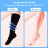 Jeffdad 2 Pairs Compression Socks for Women Men, 15-25mmHg Knee High Compression Stockings for Sport, Medical Compression Flight Socks for Nurses Running Flying Pregnancy Travel(L-XL) view 2