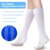 Jeffdad 2 Pairs Compression Socks for Women Men, 15-25mmHg Knee High Compression Stockings for Sport, Medical Compression Flight Socks for Nurses Running Flying Pregnancy Travel(L-XL) view 3