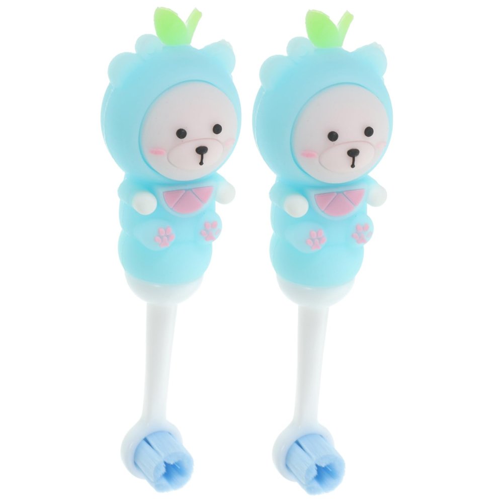 GLEAVI 2pcs Boys and Girls Toothbrush Cute Bear Design Soft Bristle Toothbrush for Boy Girl Use at Home