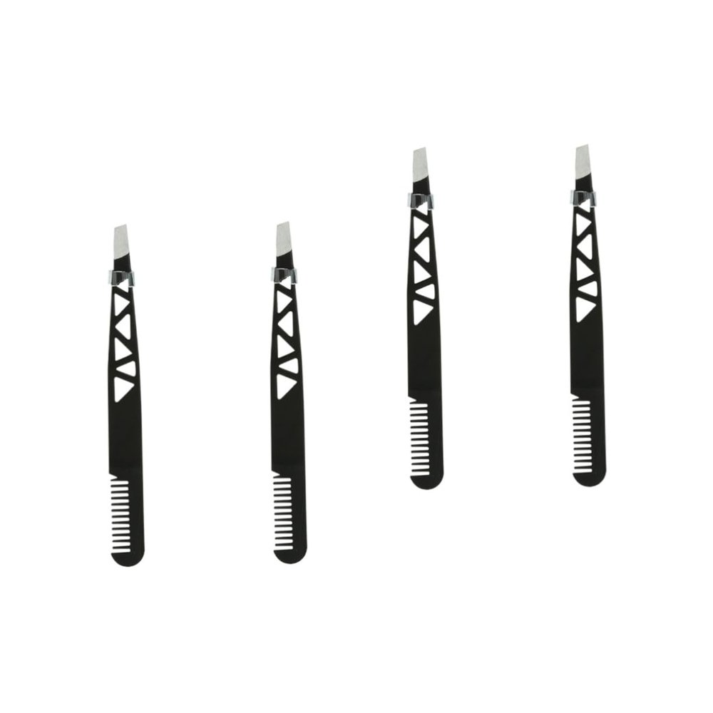 Angoily 4pcs Dual-use Eyebrow Tweezer for Shaping Essential Makeup Tool and Accessories for Tweezers Women and Men