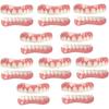 False Teeth Reusable Silica Gel Veneers Top and Bottom Instant Veneers Fake Teeth Smile Veneers Cosmetic Teeth Whitening Temporary Prosthesis Teeth for Men Women,01,10PCS view 1