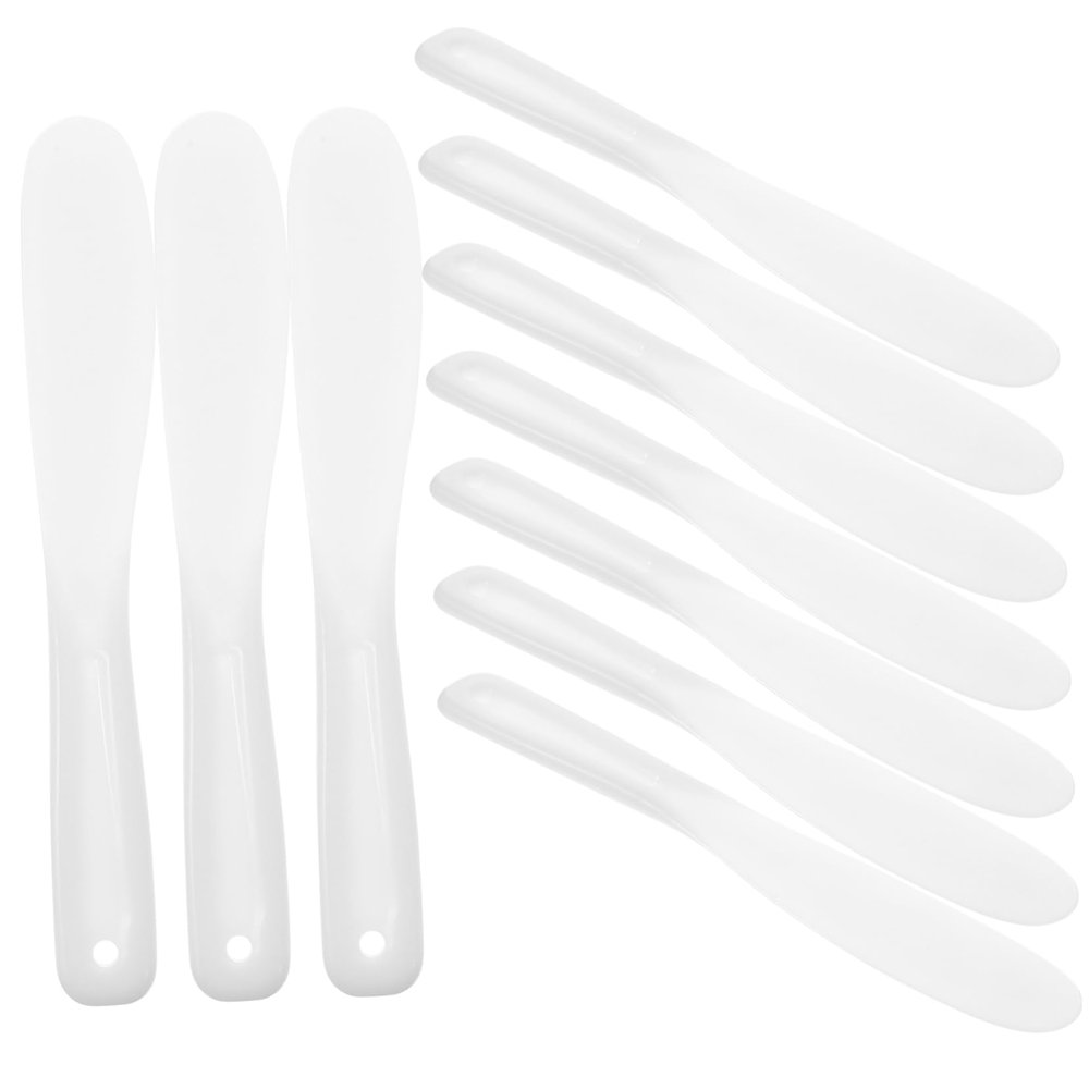 Angoily 10pcs Facial Makeup Stirring Spatula Ergonomic Design for Mixing Cosmetics for Diy Skincare Routine and Home Use