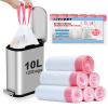 10L Bin Bags Small Bin Liners (120 Bags), Drawstring Trash Bags with Tie Handle, KITBEST No-Tear Caddy Liner Pedal Garbage Bags for Bathroom, Toilet, Kitchen, Office Waste Bin (45x50cm) view 1