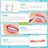 False Teeth Reusable Silica Gel Veneers Top and Bottom Instant Veneers Fake Teeth Smile Veneers Cosmetic Teeth Whitening Temporary Prosthesis Teeth for Men Women,01,7PCS view 3