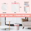 20L Bin Bags, KITBEST 100 Counts Drawstring Bin Liners with Tie Handle, Strong Trash Garbage Rubbish Bags for Bathroom pedal Bin, Kitchen Office Waste Paper Bin (100 Liners, White) view 2
