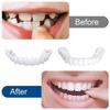 Dazzluxe False Teeth, 2 Pairs Clip in Veneers Teeth, Instant Perfect Smile Teeth Veneers Upper & Lower Set, Temporary Cosmetic Fake Teeth, Comfort Fit Dentures for Cover Bad Teeth view 3