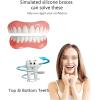 False Teeth Reusable Silica Gel Veneers Top and Bottom Instant Veneers Fake Teeth Smile Veneers Cosmetic Teeth Whitening Temporary Prosthesis Teeth for Men Women,01,6PCS view 4