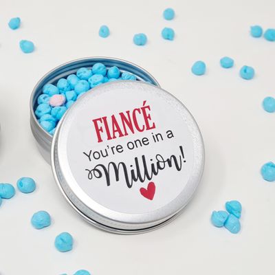 Personalised Valentine Gift - for Him Her Boyfriend Husband Girlfriend You're One In A Million Happy Birthday, Valentines Thank you - Fiance (Blue & 1 Pink)