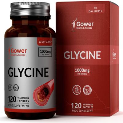 GH Glycine | 120 Capsules - 1000mg per Serving | High Strength L-Glycine Supplement | Non-GMO, Gluten & Allergen Free | Manufactured in The UK