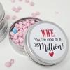 Personalised Valentine Gift - for Him Her Boyfriend Husband Girlfriend You're One In A Million Happy Birthday, Valentines Thank you - Wife (Pink & 1 Blue) view 1