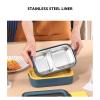 Lunch Box, Sealing Compartments Stainless Steel Insulation Lunch Container 2 Layer for Camping (Yellow) view 2
