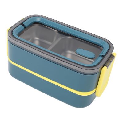 Lunch Box, Sealing Compartments Stainless Steel Insulation Lunch Container 2 Layer for Camping (Elegant Blue)