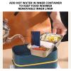 Lunch Box, Sealing Compartments Stainless Steel Insulation Lunch Container 2 Layer for Camping (Elegant Blue) view 3