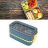 Lunch Box, Sealing Compartments Stainless Steel Insulation Lunch Container 2 Layer for Camping (Elegant Blue) view 4