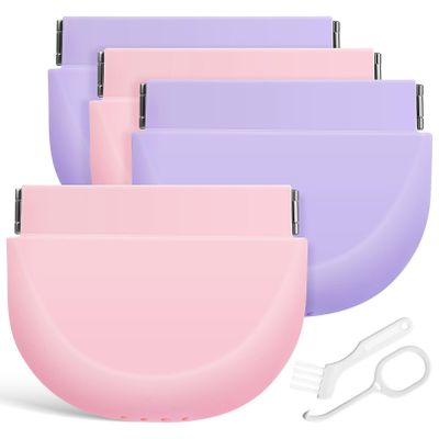 iplusmile 4pcs Silicone Retainer Box for Cleaning and Storage Retainer Holder Case in Pink and Dentures