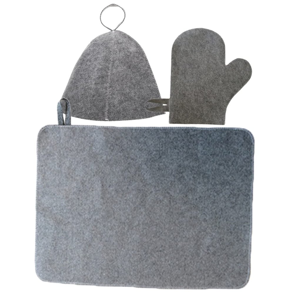 BESPORTBLE Sauna Set for Women Reusable Breathable Sauna Hat Mitten and Hair Protective Mat for Spa Use