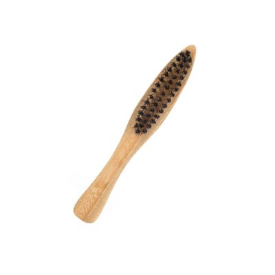 Angoily 2pcs Long Handle Bristle Beard Brush Kit for Men Portable Styling and Cleaning Mustache Comb Set Suitable for Applying Beard Oil Wooden Grooming Tool for Travel