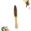 Angoily 2pcs Long Handle Bristle Beard Brush Kit for Men Portable Styling and Cleaning Mustache Comb Set Suitable for Applying Beard Oil Wooden Grooming Tool for Travel view 2
