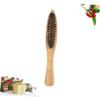 Angoily 2pcs Long Handle Bristle Beard Brush Kit for Men Portable Styling and Cleaning Mustache Comb Set Suitable for Applying Beard Oil Wooden Grooming Tool for Travel view 4