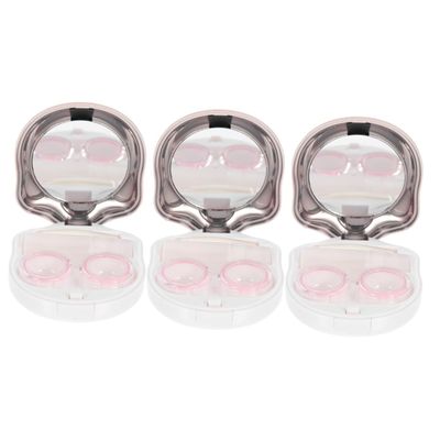 Healeved 3sets Lovely Shape Contact-Lens Box Travel Contact-Lens Holder Case Home Supply Contact-Lens Case