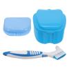 iplusmile 1set Portable for Dentures with Toothbrush Holder Convenient Storage Box for Daily Use Lightweight Care Container for Travel and Home view 1