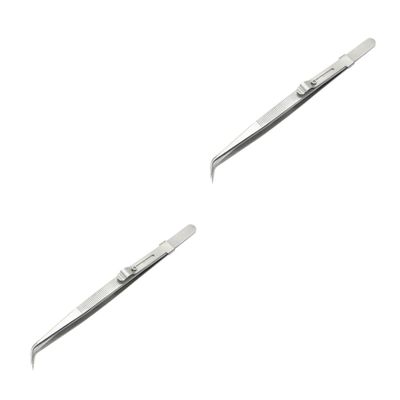 Angoily 2pcs Thickened Pointed Tweezers Kit Steel Tweezers for Jewelry Making DIY Crafts and Manicure Use