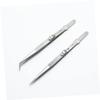Angoily 2pcs Thickened Pointed Tweezers Kit Steel Tweezers for Jewelry Making DIY Crafts and Manicure Use view 4