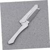 Angoily Stainless Steel Beard Comb and Mustache Brush, Anti-static Mens Grooming Tool for Home and Barber Use, Portable Folding Beard Combs for Travel and Daily Facial Hair Care view 2