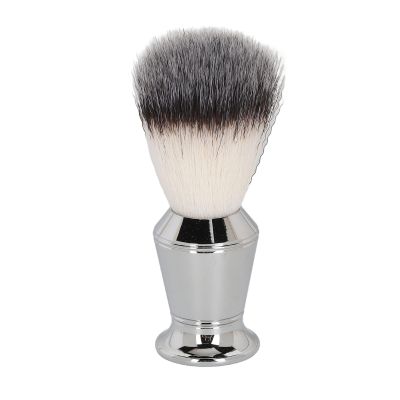 Shaving Brush for Men, Stainless Steel Handle Remove Residue, Fine Synthetic Bristles Beard Brush, Foam Moustache Trimming Grooming Tool, for Home Salon, 2pcs