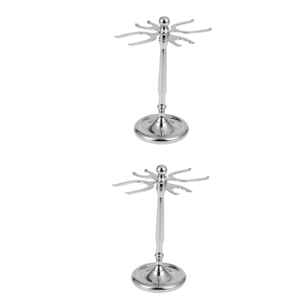Angoily 2pcs Stainless Steel Razor Rack Wall Mount Holder for Shaving Brush and Safety Razor Bathroom Storage Organiser